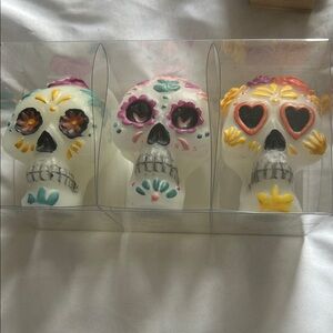 Colorful Sugar Skull Candles